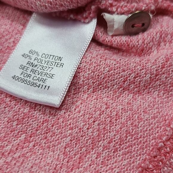Croft & Barrow Pink Lightweight Knit Sweater Medium Roll Tab Sleeve Pullover - Picture 5 of 6